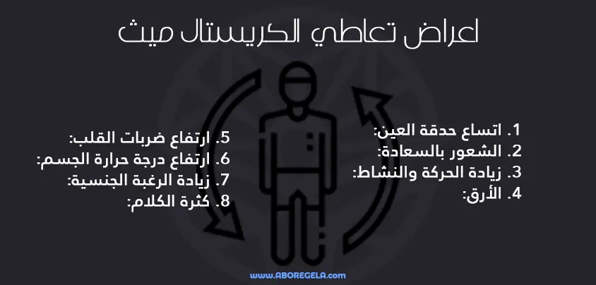 اعراض ادمان الكريستال ميث اعراض ادمان الكريستال ميث المباشرة: